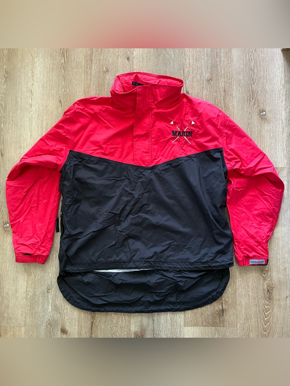 Marin Pullover 1/4 Zip Regatta Sports Red Black Jacket SZ S